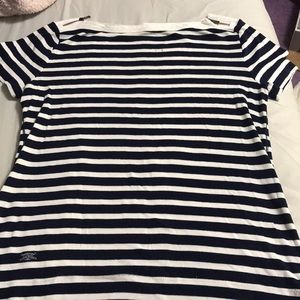Blue white striped t shirt